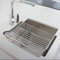 Home Vista Foldable Sink Rack with Silicone Coated Stainless Steel Dark Grey (13.78 X 17.72) - Portable Sink Rack Multipurpose Non-Slip Over Sink Drainer Rack - Roll Up Dish Drying Rack for Kitchen