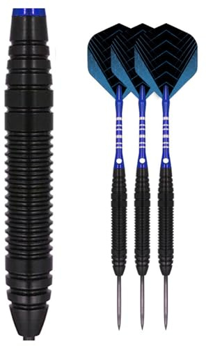 Hausio dartpilar med plastspets – dartpilar plastspets, pilar, mjukt pilset, softdarts dartpil, dartspetsar, gummiringar, flyg, vågor för elektronisk (blå)