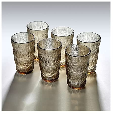 Glass Cups/Glass Tumblers Crystal Glasses Glacier Glasses Home Mug Drinking Water Mug Set Stonewashed Glasses Drinking Glasses (Color : 02)