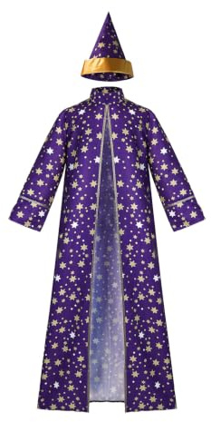 teobant Costume de sorcier pour homme, cape de magicien, violet, taille XL