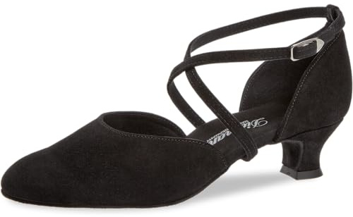 Diamant Mujeres Zapatos de Baile Latino 048-112-001 - Ante Negro - Extra Ancho - 4,2 cm Spanish [UK 6]
