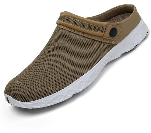 SAGUARO Unisex träskor sommartofflor lätta trädgårdsskor storlek 26–48, BRUN, 43 EU