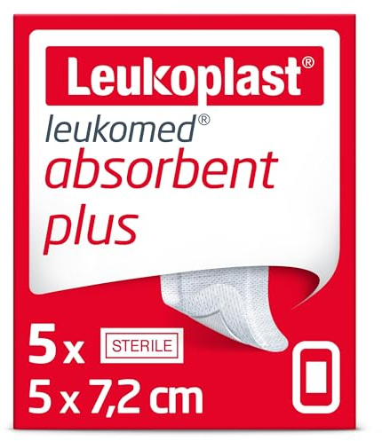 Leukoplast Leukomed assorbente plus medicazioni - Morbida imbottitura in tessuto traspirante cerotto per ferite per tagli e vesciche