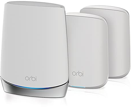 NETGEAR Orbi Whole Home Tri-Band Mesh WiFi 6 System (RBK653) – Router with 2 Satellite Extenders, Coverage Up to 6,000 Square Feet, 40 Devices, AX3000 (Up to 3Gbps) (Renewed)