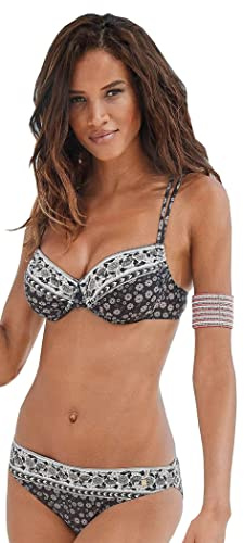JETTE Damen Bügel Bikini (38 / E, Black Print)