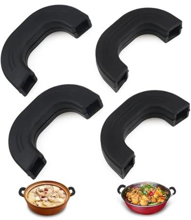 EODKSE 2 Paar Silikon Topfgriffe - Hitzebeständige Küchenhelfer zum Schutz Ihrer Finger beim Kochen von Pfannengerichten, Ofenschalen und Woks,