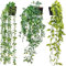 Superior Shine Artificial Hanging Plants,3 Pack Fake Hanging Plants with Pot,Greenery Faux Fake Ivy Decor, Fake Potted Plants for Home Decor Indoor Outdoor Wall Room Patio Office Table Shelf