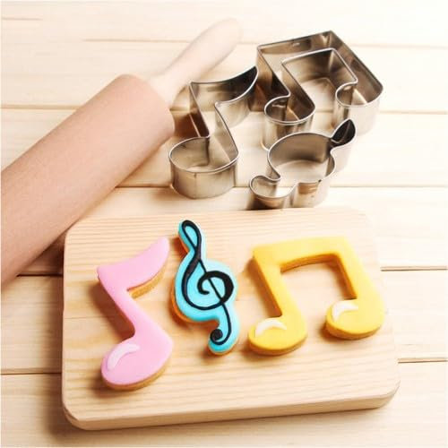 Dokeno 8 Stampi per Biscotti Musicali, Tagliabiscotti con Note Musicali e Strumenti Musicali, Stampi per Biscotti in Acciaio Inox, Stampini per Biscotti da Forno per Biscotti, Sandwiches