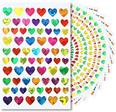 1380 Pezzi Adesivi Cuore, Cuori Etichette Adesive Colorate, Stickers Cuore Amore Chiudipacco Adesivi Cuori San Valentino, Etichette Adesive per Pacchi Regalo Biglietti Busta Matrimonio Anniversario