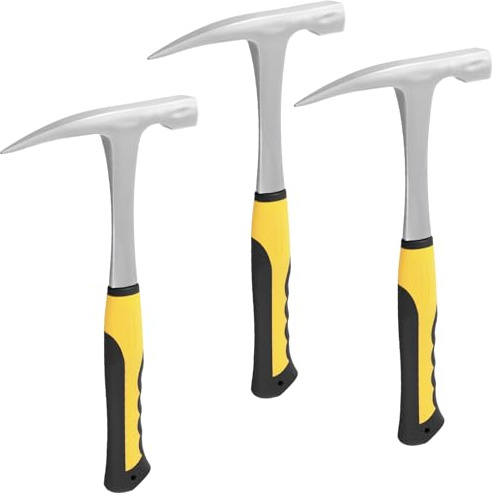 MUKSEUT 3 Pack Rock Pick Hammer, 28oz Geological Rock Hammer for Masonry, Mining & Fossil Prospecting