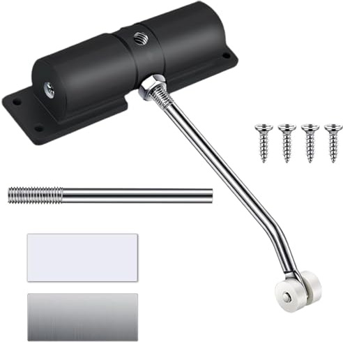 XinYangMao Ferme-Porte Automatique Réglable - Alliage Aluminium/Acier Inoxydable - pour Porte de Bureau et Chambre (Noir)