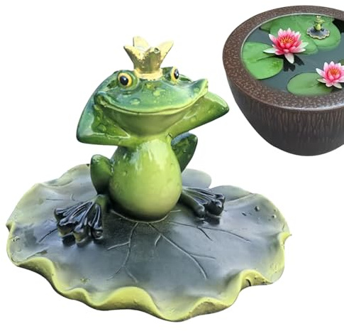 Artificial Pond Decor - Floating Frog Animal Pond Sculpture,Realistic Animal Figurine Weatherproof Resin for Garden Backyard Park Basin Water Landscape Housewarming