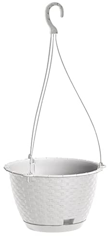 Prosper plast drlw240-s449 24,3 x 16 cm ratolla blomkruka med krok rund, vit