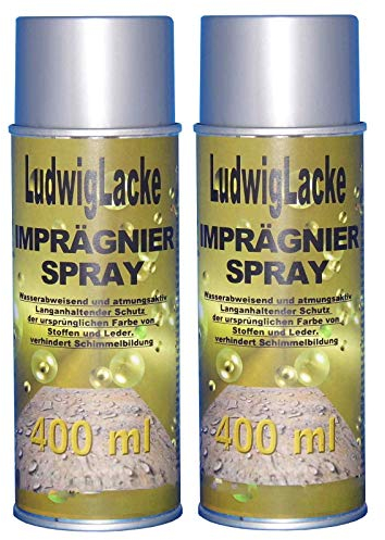 Ludwig Lacke Spray imperméabilisant - Pour toit de voiture, tente, auvent, chaussures - 2 x 400 ml
