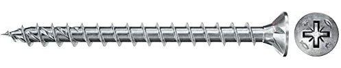 fischer PowerFast II CZF 3,5 x 18, spånskivskruv (500 st.) med full gänga, försänkt skruv med korsspår, skruv för träbearbetning, minskar inskruvningsmotstånd och skruvtid