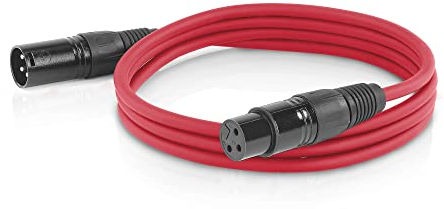 ETEC Professional XLR Audio Kabel 5m Mikrofonkabel DMX OFC-Kupfer symmetrisch rot Stecker Buchse Lichttechnik Datenübertragung Musik Sound