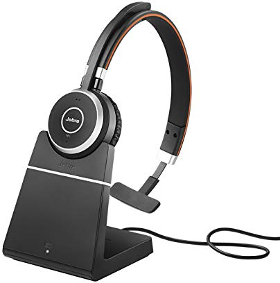Jabra Evolve 65 SE Wireless Stereo Bluetooth Headset with Noise-Cancelling Mic, Long-Lasting Battery and Charging Stand - UC Certified for Zoom, Unify and other leading platforms - Black
