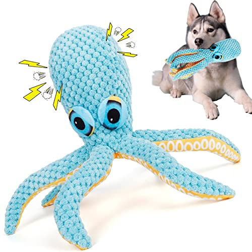 VLEDARLING Hunde Quietschspielzeug Krake,Hundespielzeug,Tauziehen Plüschhundespielzeug,süßes quietschendes Hundespielzeug mit Crinkle Papier gefüllte Hundekauspielzeug für Welpen kleine,mittlere Hunde