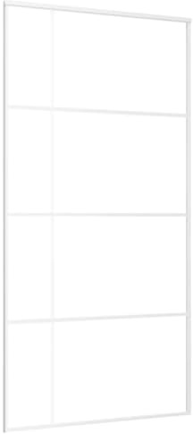 vidaXL Puerta Corredera Herrajes Entrada Corrediza Deslizante Cuarto de Baño Salón Sala de Estar Habitación ESG Vidrio y Aluminio Blanca 102,5x205 cm