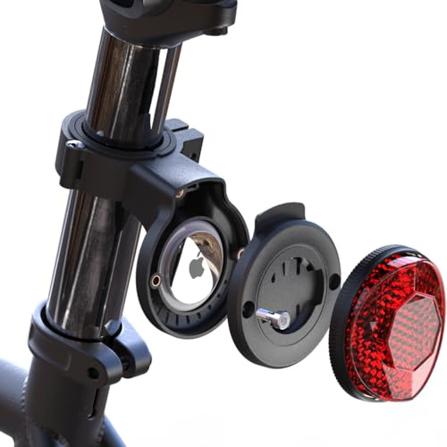FASTAND Hidden Bike GPS Tracker Mount – Compatible with Apple AirTag & Garmin Varia, Anti-Theft Reflector Seatpost Holder for Mountain, Road, Electric Bikes