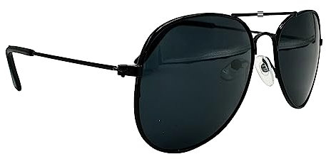 Mustavo Adult Black Pilot Sunglasses Metal Frame Mens Womens Unised Eyewear UV400 Dark Tint Lense Classic Designer Style