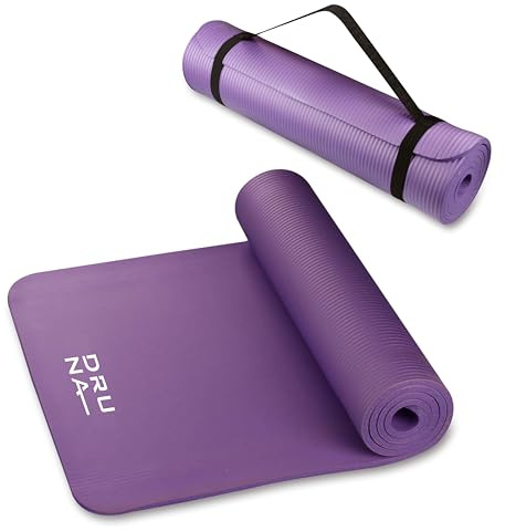 Esterilla Gruesa Yoga Mat Antideslizante para Fitness Pilates Colchoneta Gimnasia y Deporte + Alfombra Ejercicios Suelo Multiuso Portatil para Uso Diario 10mm Unisex Purpura – DRUNA