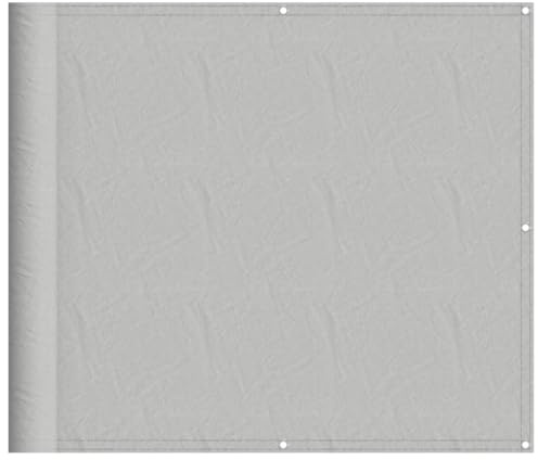 vidaXL Balkon Sichtschutz, Balkonbespannung mit Aluminium-Ösen, Balkonverkleidung Wasserfest, Balkonabdeckung Windschutz, Hellgrau 90x300cm 100% Polyester-Oxford