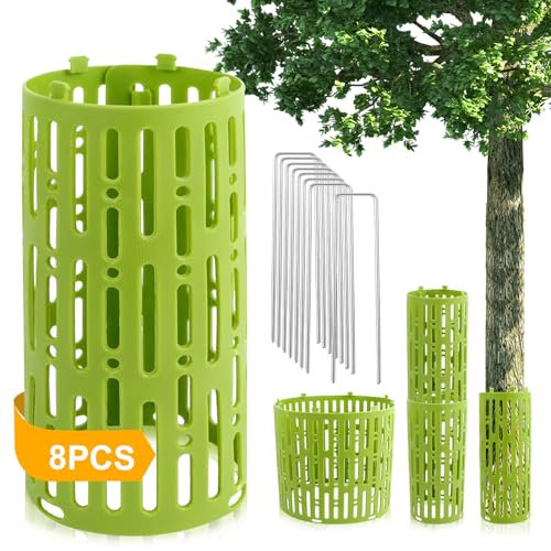 Protections pour Tronc d'arbre Protecteurs de Plantes Housse de Protection Contre Les Écorces 20x30cm 8Pcs Taille RéGlable avec Trous D'aération Empêche Contre Les Rongeurs Débroussailleuses