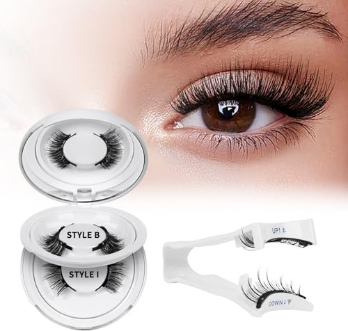 QUEWEL Magnetic-Eyelashes Natural Look, 2 Pairs Reusable Magnetic-Lashes Kit with Applicator, No Glue Needed Eyelashes Magnetic, Easy to Wear and Remove with Instructions(Magnetic Eyelash Kit B+I NEW)