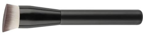Pinceau de contour noir avec tête plate inclinée - Poils en fibre de qualité supérieure - Tige en aluminium renforcé pour application de maquillage - Design pratique en voyage