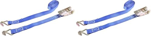 Sterling Ratchet Strap 25mm x 5m – 800kg Heavy Duty Tie Down Strap with Claw Hooks, EN12195-2 Certified Load Securing Strap for Trailers, Roof Racks, Motorbikes & Cargo (Pack of 2)