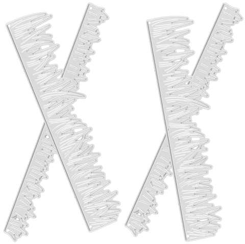 Veemoon 4 Pièces Matrices de Découpe en Acier au Carbone Motif Herbe Argenté pour Scrapbooking et Fabrication de Cartes, Gabarits de Gaufrage Métal pour Albums Diy, Utilisation Facile