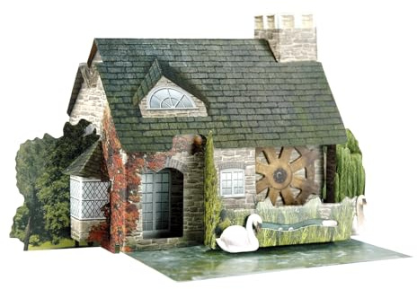 SANTORO Pop Up Places, 3D Pop Up Greeting Card - The Watermill - For Him, For Her, Family, Friends, Birthday, Anniversary