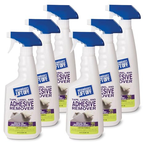 Motsenbocker's Lift Off 40701-6PK Tape, Label, and Adhesive Remover Safely Removes Stickers, Tape, Labels, Adhesives, Gum, Glue, and More from Vehicles, Carpets, Walls, Furniture, 22 Fl Oz, Pack of 6