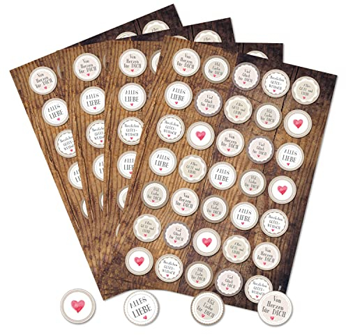 Logbuch-Verlag 140 Sticker Set Geburtstag Valentinstag Liebe Muttertag Herz Geschenkaufkleber 3,2 cm Glückwunsch