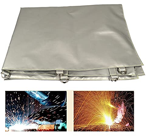 LJIANW Abdeckplane Löschdecke, Glasfaser Notfeuer Sicherheitsdecke Hohe Temperaturbeständigkeit Für Küche Camping Kamin Grillwagen Pro Draussen Heim (Color : Gray, Size : 5X5M)