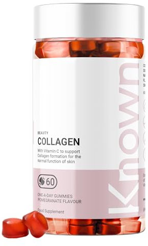 Known Delicious Marine Collagen Gummies - 500mg Collagen, Vitamin A, C - Skin Support - Natural Pomegranate Flavour - 60 Gummies, 2 Months Supply