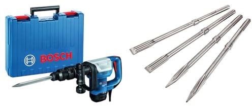 Bosch Professional GSH 5 - Martillo demoledor (7,5 J, SDS max, Vario Lock, en maletín) + Bosch Professional 2607017368 Bosch 2607017368 - Set SDS-MAX: 2 Punteros, 2 Cincel.Autoafilab