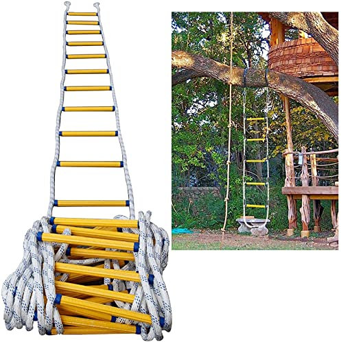 fireproof Rescue Ladder - Reusable Rope Ladder for Emergency Fire Escape & Aerial Work Safety Response - Compact & Lightweight, Weight Capacity up to 420KG Fire Escape Ladders