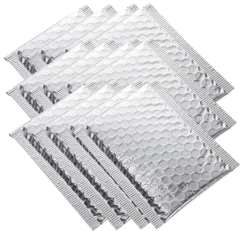 Ciieeo 100 Sobres Acolchados De Burbujas Autosellados 110x130 40mm Bolsa De Embalaje Resistente Para Envíos Color Plateado 100 Piezas