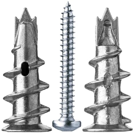 YIWONFU 20 Pièces Chevilles Pour Placoplatre: Cheville Pour Plaques De Plâtre-Vis Et Chevilles Métal, Cheville Carreau De Platre Pour La Fixation Dans Le Béton, Les Briques, Les Plaques De Plâtre, Etc