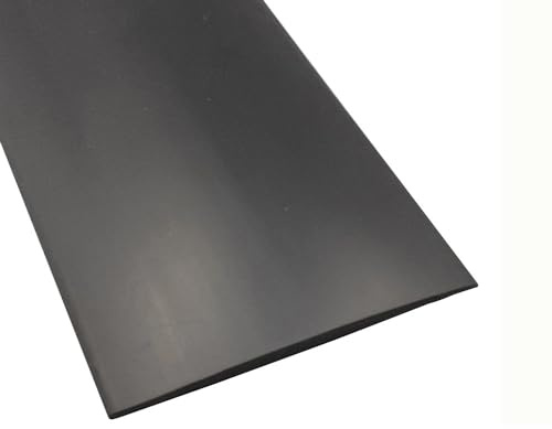Tira de Transición de Suelo Autoadhesiva de PVC - 1 m x 5 cm, Perfil Laminado Plano para Umbral, Borde de Suelo, Color Negro