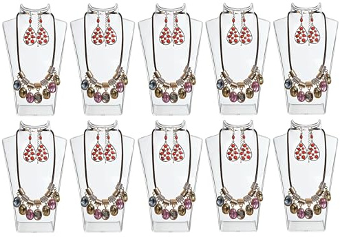 Lot de 10 buste de présentation de bijoux, porte-colliers, porte-bijoux en plastique, porte-boucles d'oreilles, porte-bijoux, porte-chaînes pour bijoutiers, magasins, présentoirs d'exposition,