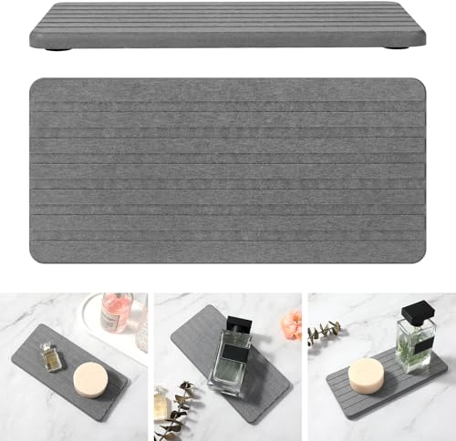 Tyqour Diatomite Dish Drying Mat for Sink Tray, Absorbent and Soap Tray for Counter - 8.07 x 3.78, 1 Pcs