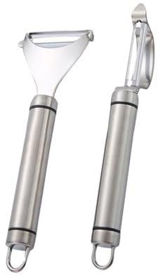 Garneck 2 Pz Pelapatate di Tipo Dritto Pelatutto Multifunzione Pelapatate in Acciaio a Forma di u Pela Patate Pelafrutta in Acciaio Inox Pela Carote per Cucina Multifunzionale