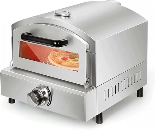 Forno per pizza da appoggio, in acciaio inox, riscaldamento uniforme a 360°, resistente alle alte temperature e alla corrosione, ideale per casa e ristoranti