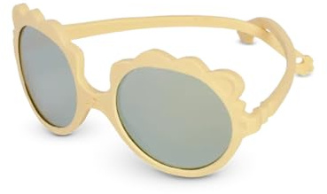 KI ET LA - Lunettes de Soleil pour Bébé Lion Vanille - Protection UV Catégorie 3 - Fabriquées en France - 0-1 an
