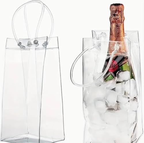 2 Pack Wine Cooler Bag - Portable Wine Bottle Cooler Bags for Wine Bottles - Ice Wine Bag with Handles - Ideal for Champagne Picnics and Outdoor Events - Leak-Proof and Reusable
