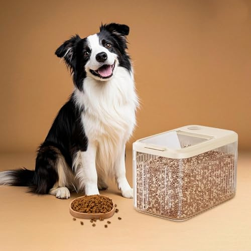 Contenedor de almacenamiento de alimentos para mascotas, capacidad de 7-9 kg, contenedor hermético a prueba de insectos con cierre abatible, adecuado para granero, garaje, hogar, dispensador de
