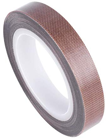 GCQ Cinta de tela teflón, cinta de PTFE de 30 pies de 1/2 pulgadas para máquinas de sellado al vacío, cinta de fibra de vidrio recubierta de PTFE aislada para máquinas de sellado de pulso manual